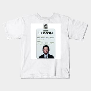 Severance series lumon industries MARK SCOUT Badge fan works graphic design by ironpalette Kids T-Shirt